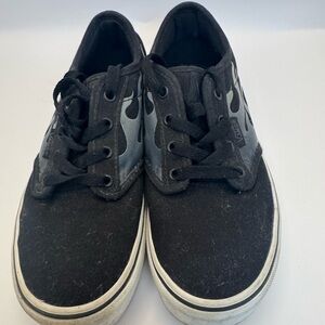 VANS Old Skool V Core Black Grey Flame Youth Skate Shoes Sneakers  sz 3